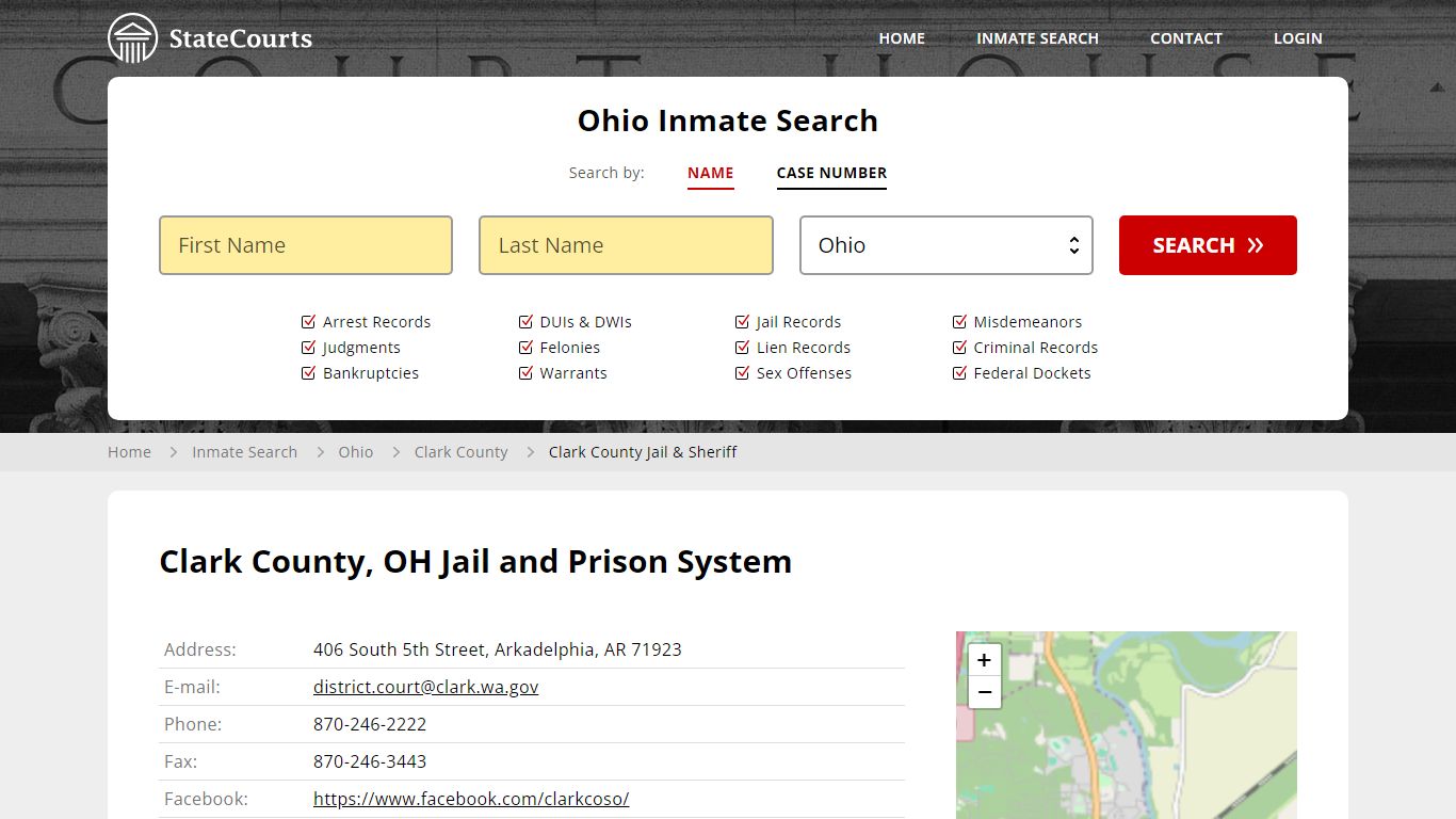 Clark County Jail & Sheriff Inmate Records Search, Ohio - State Courts